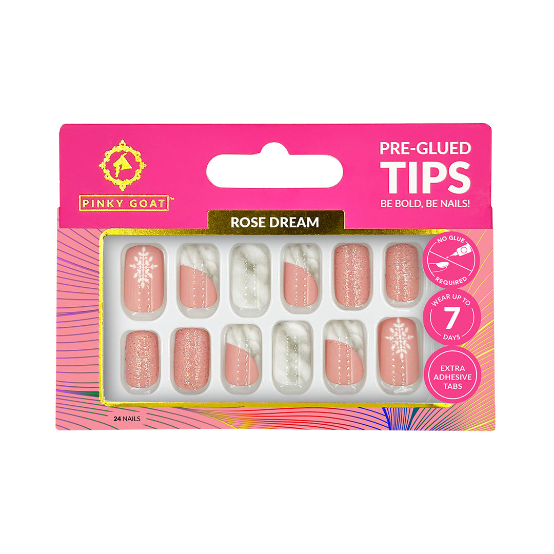 PINKYGOAT TIPS - PRE GLUED - ROSE DREAM