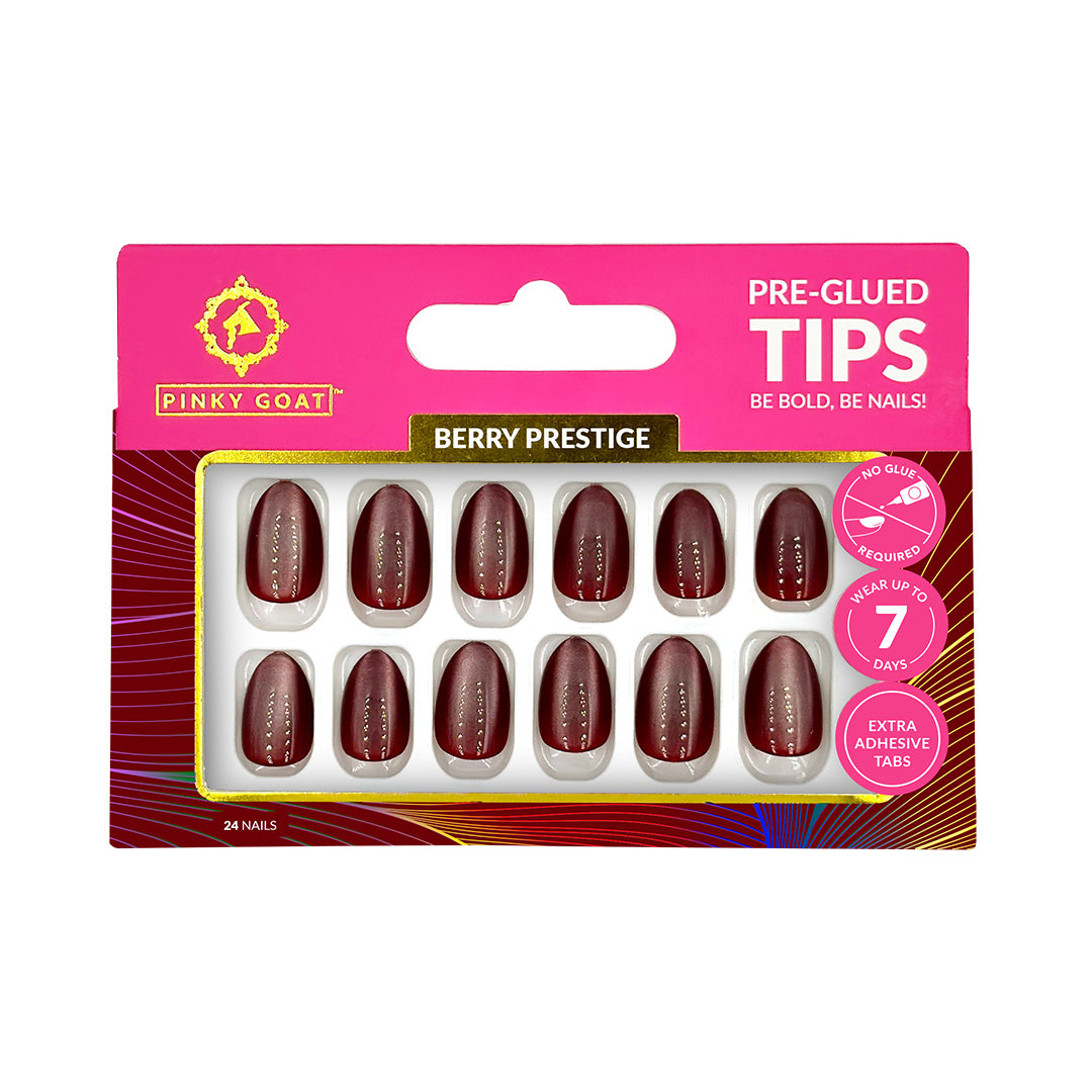 PINKYGOAT TIPS - PRE GLUED - BERRY PRESTIGE