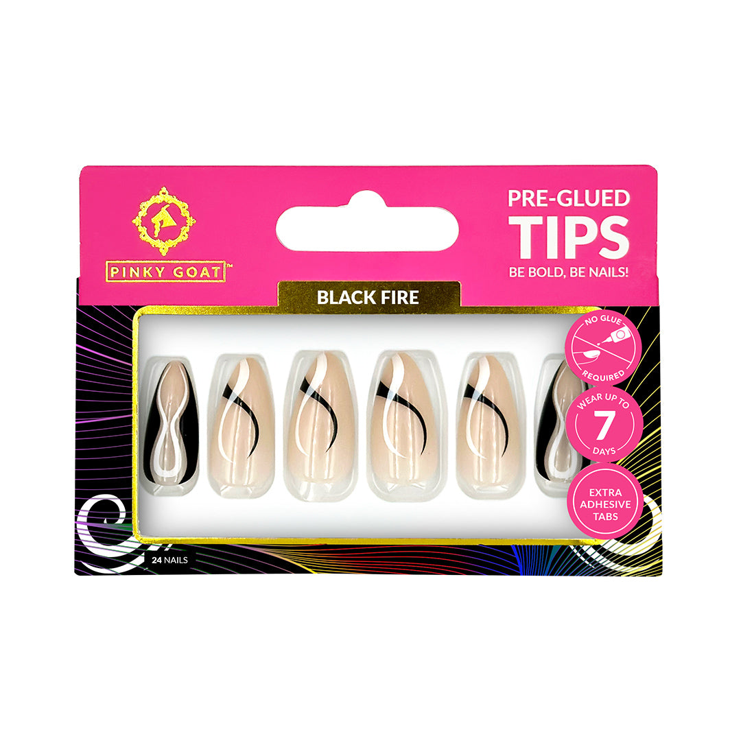 PINKYGOAT TIPS - PRE GLUED - BLACK FIRE