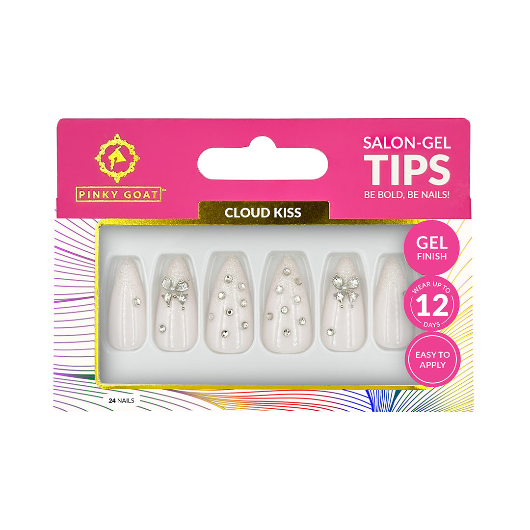 PINKYGOAT TIPS - SALON GEL with GLUE - CLOUD KISS