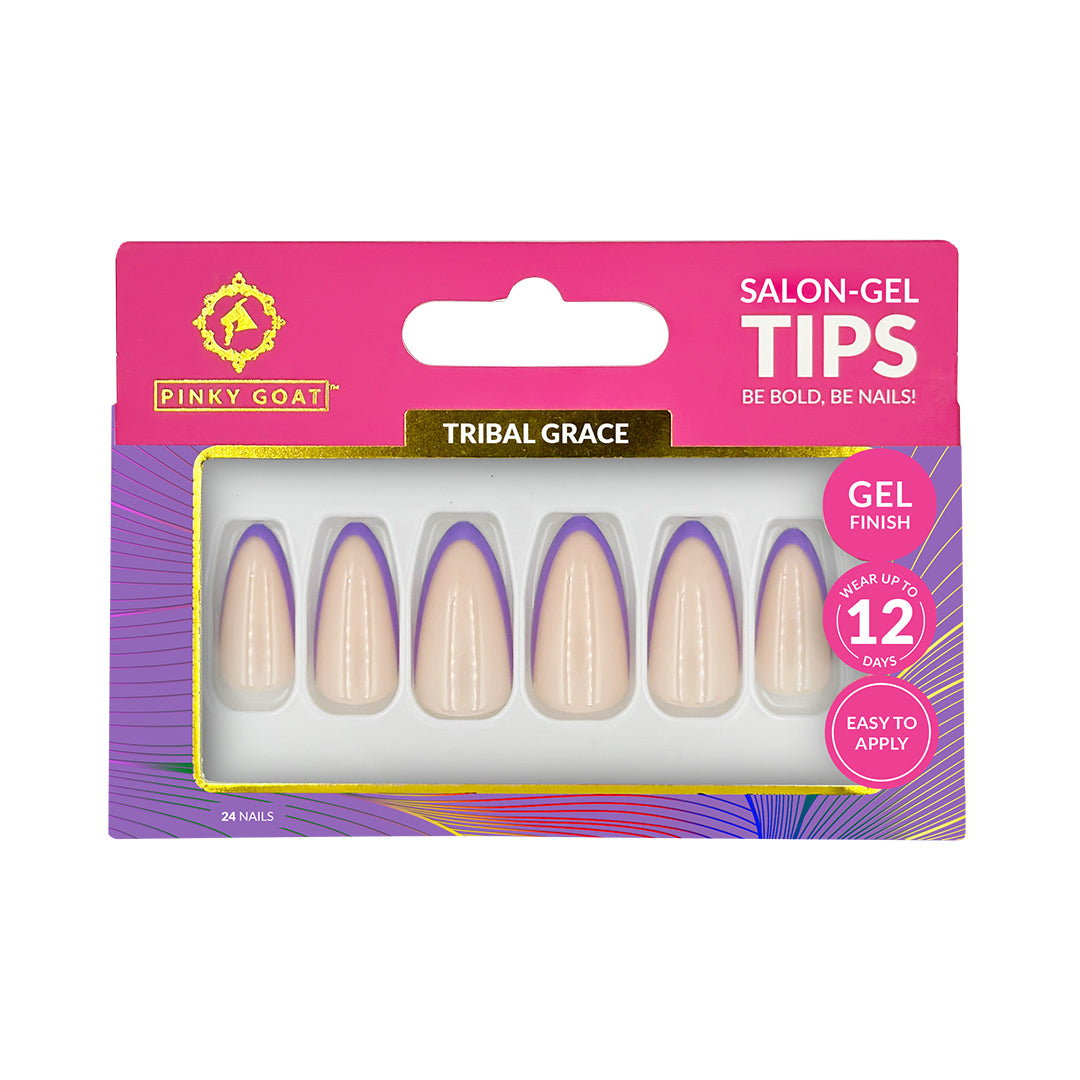 PINKYGOAT TIPS - SALON GEL with GLUE - TRIBAL GRACE