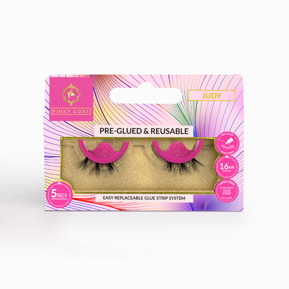 JUDY Pre-Glued Half Lashes for Natural Length & Lift