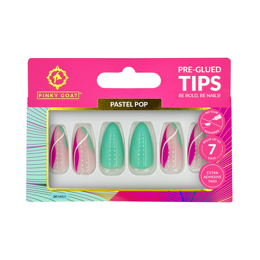 PINKYGOAT TIPS - PRE GLUED - PASTEL POP