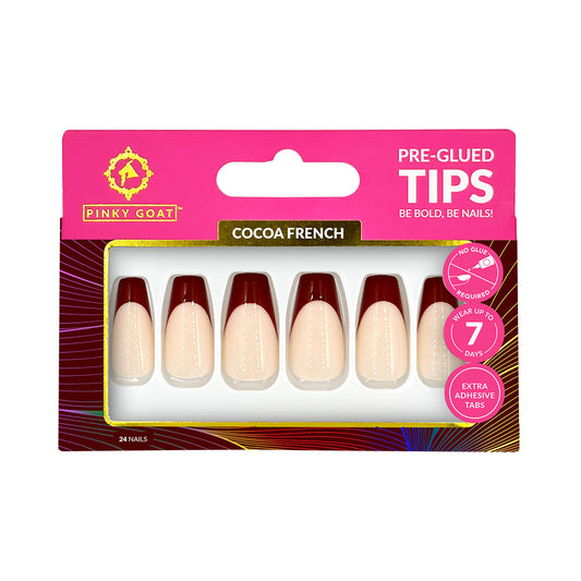 PINKYGOAT TIPS - PRE GLUED - COCOA FRENCH