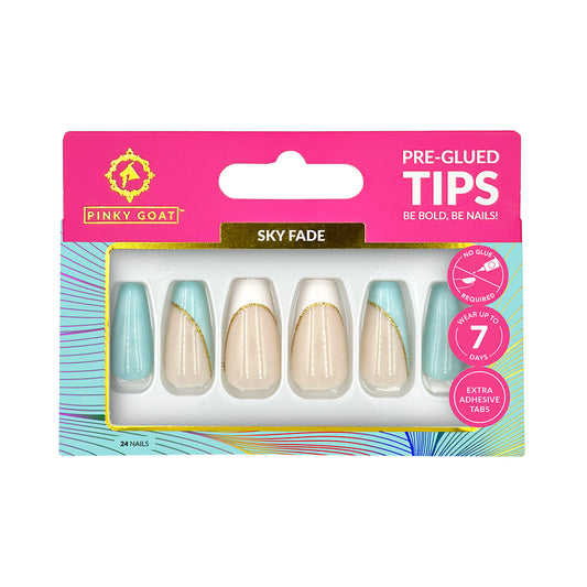 PINKYGOAT TIPS - PRE GLUED - SKY FADE