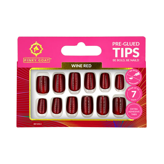 PINKYGOAT TIPS - PRE GLUED - WINE RED