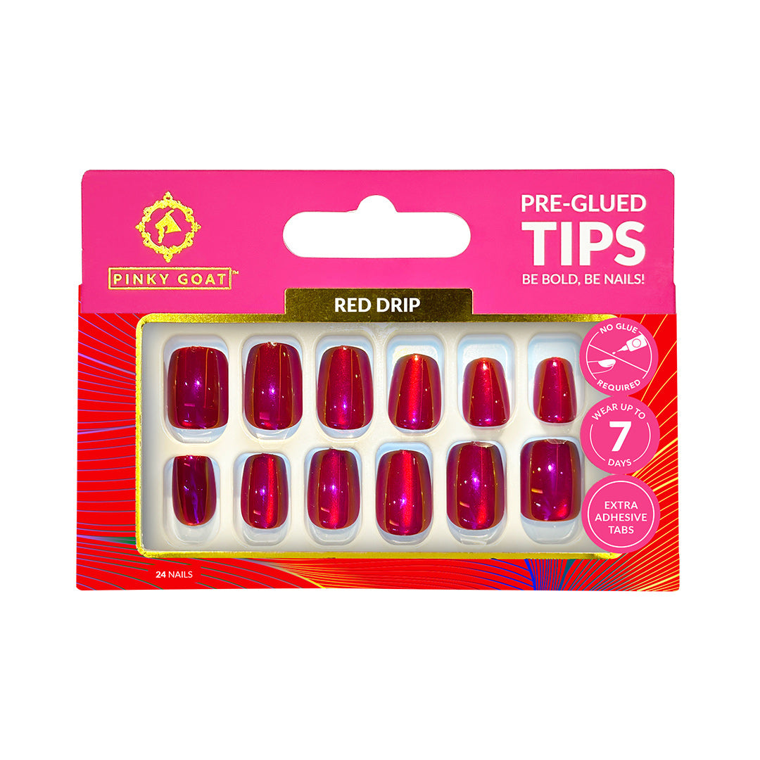 PINKYGOAT TIPS - PRE GLUED - RED DRIP
