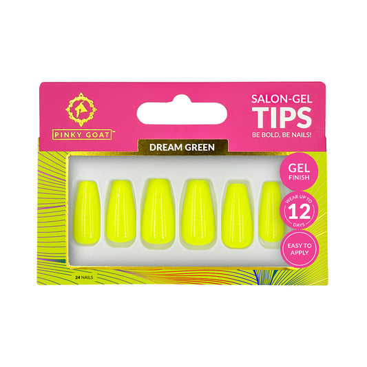 PINKYGOAT TIPS - SALON GEL with GLUE - DREAM GREEN
