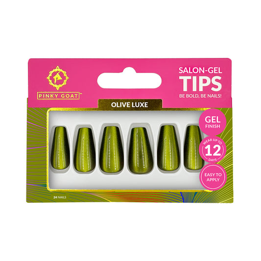 PINKYGOAT TIPS - SALON GEL with GLUE - OLIVE LUXE