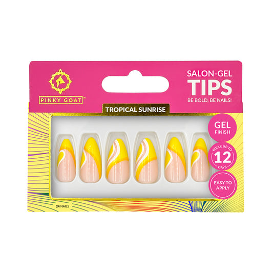 PINKYGOAT TIPS - SALON GEL with GLUE - TROPICAL SUNRISE